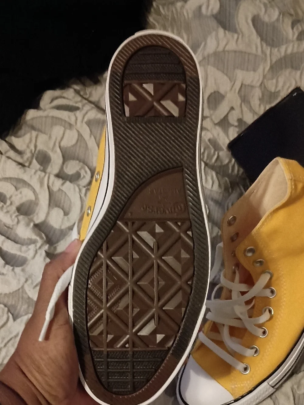 Converse Yellow High Top Women's Sneakers - Picture 3 of 4